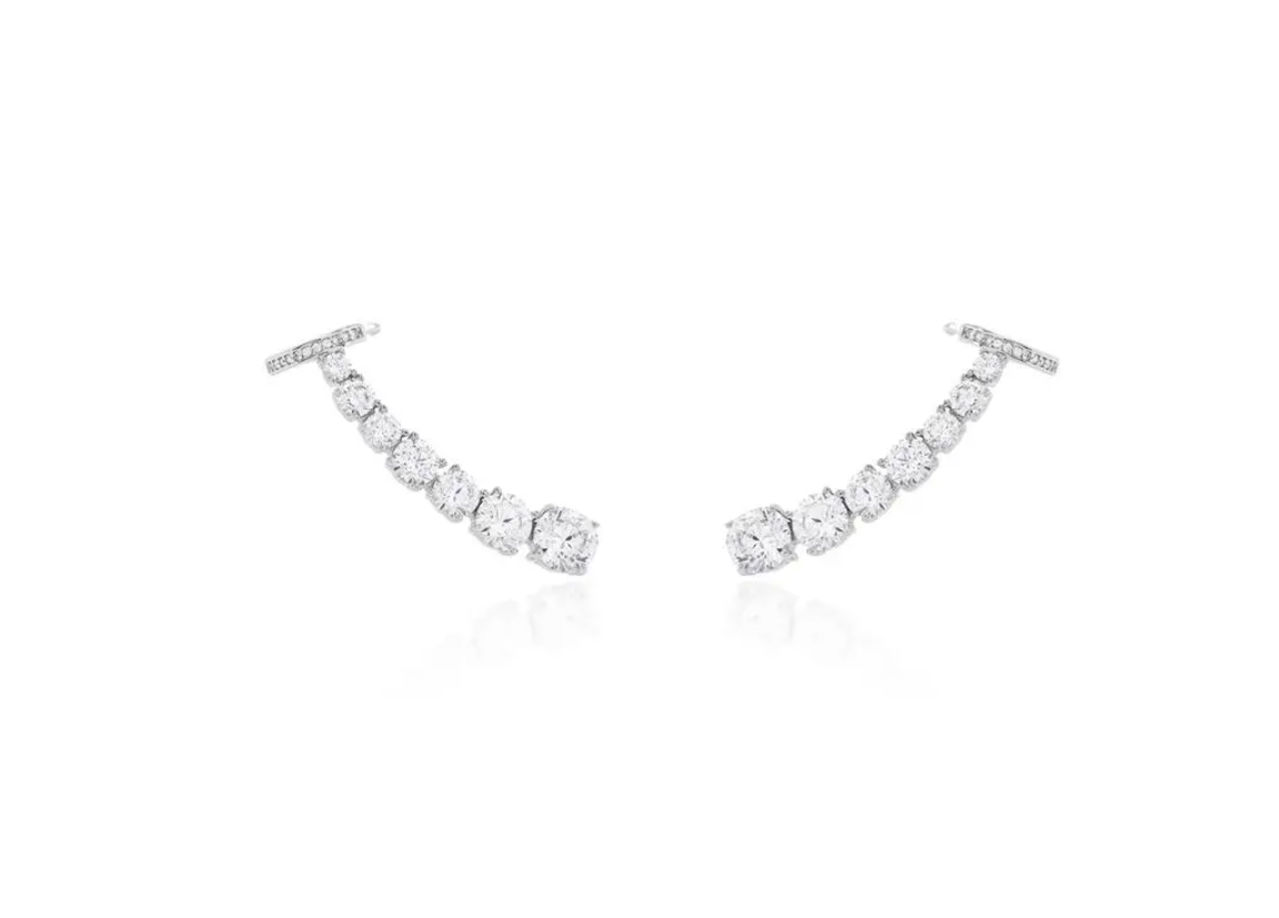 Brinco Earcuff Zircônia Branca