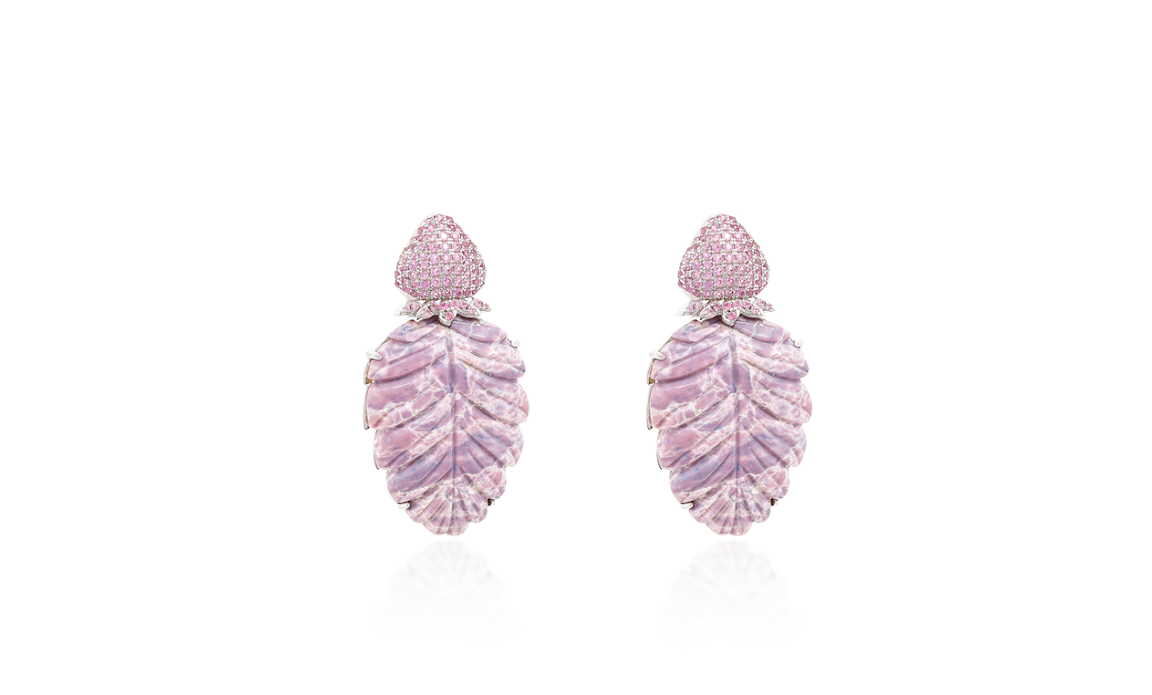 Brinco Palmeira Quartzo Roxo