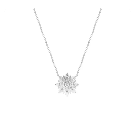 Colar Flor Oito Pétalas Moissanite - Image 2