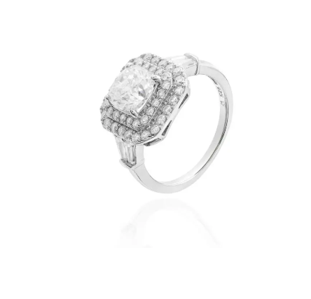 Anel Octógono Moissanite