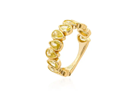 Anel Gotas Yellow Fancy Golden